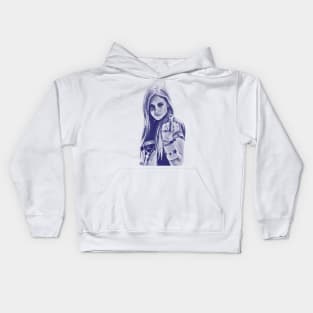 Avril Blue Vintage Kids Hoodie